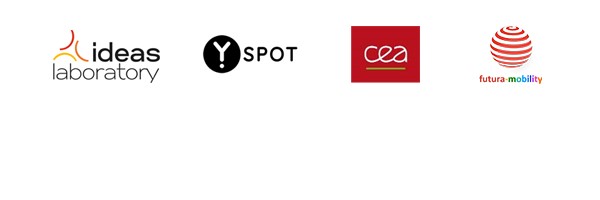 logos de Ideas Laboratory, du Y.SPOT, du CEA et de Futura Mobility